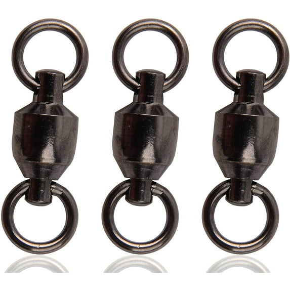 20 Pack Fishing Swivels Ball Bearing Swivel Stainless Stee Solid Rings Black Nickel Strength Saltwater Swivels Fishing Tackles Heavy Duty