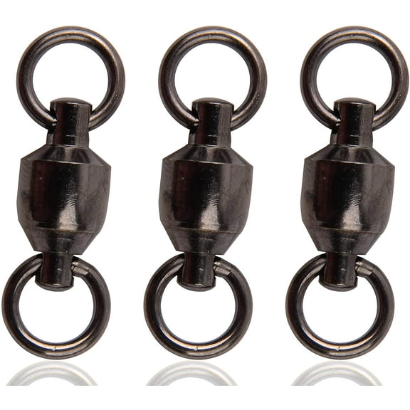20 Pack Fishing Swivels Ball Bearing Swivels Stainless Stee Solid Rings Black Nickel Strength Saltwater Swivels Fishing Tackles Heavy Duty