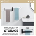 thumbnail image 4 of Angle Simple Swivel Hand Towel Holder 3 Bars, 304 Stainless Steel Hand Towel Rack, Folding Bathroom Towel Hanger Wall Mount, Matte Black, 4 of 9