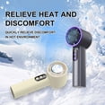 thumbnail image 2 of Beige Handheld Fan with Cooling Function - Portable Mini Desktop Turbine Fan for Summer, 2 of 4