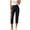 Black, variant on Womens Capri Jeans with Pockets Elastic Waist Stretch Pull On Pant Regular Fit Casual Summer Cropped Denim Pants