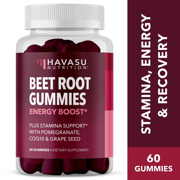 Havasu Beet Root Gummies Beet Chews for Energy Boost & Stamina Support Vegan and NonGMO