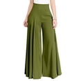 thumbnail image 3 of Palazzo Pants for Women Slacks Wide Leg High Waisted Business Casual Work Trousers with Pockets Green S, 3 of 6