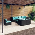thumbnail image 1 of vidaXL 9 Piece Garden Lounge Set with Cushions Poly Rattan Black, 1 of 5