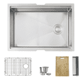 thumbnail image 3 of Stylish Undermount 27" Stainless Steel Single Bowl Workstation Kitchen Sink with 4 accs S-627W, 3 of 17
