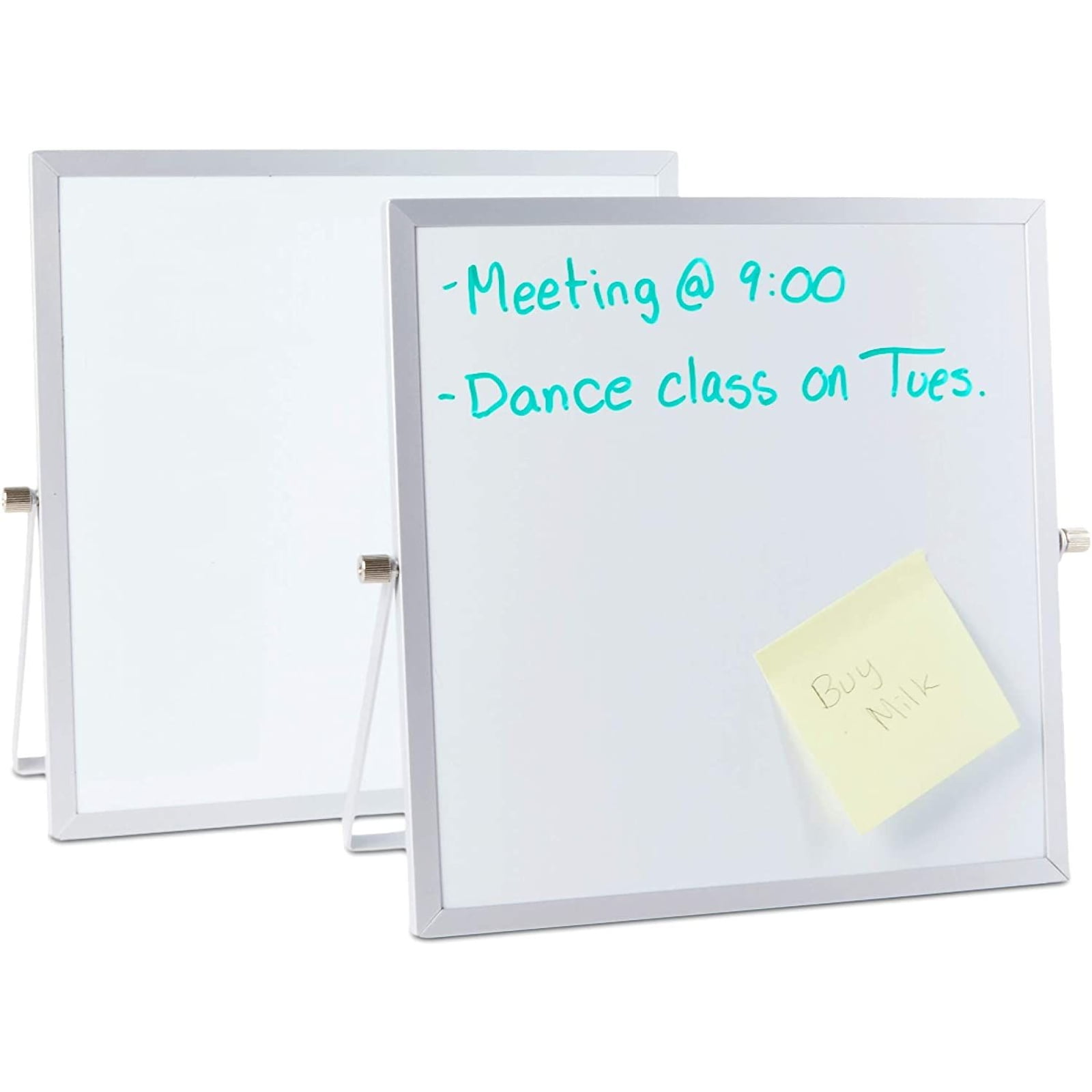 Portable for Children Kids and for Personal Use Students Desktop Small White Board 10x10 Dry Erase Magnetic Mini Whiteboard Tabletop for Office Includes Eraser and 3 Buttons 