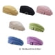thumbnail image 4 of Qarigey Gorro de invierno ligero, agradable a la piel, transpirable, boina, elegante, de algodón, Vintage, informal, para mujer, gorros Sombreros Beige, 4 of 6