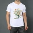 thumbnail image 2 of Graphic Tees Baggy Shirts for MenFlowers (3) Crew Neck Streetwear T Shirts Casual Summer Sports Best Sizes, 2 of 5