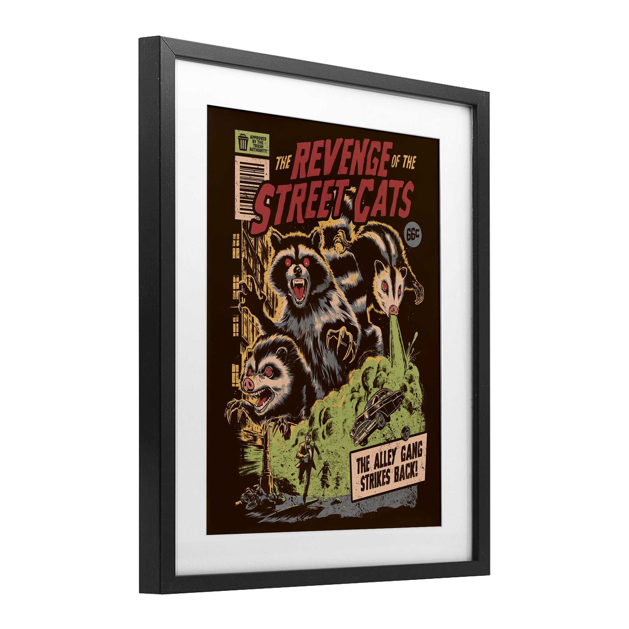 Stupell Industries Revenge Of Street Cats Black Framed Print Under Glass, design by EduEly Designs