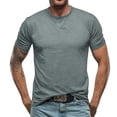 thumbnail image 1 of toraway Mens Shirts Short Sleeve Button up Summer Clothes for Men Male Spring and Summer Pure Cotton Short Sleeve Henley Solid Color Round Neck Design Top T Shirt XL, 1 of 3
