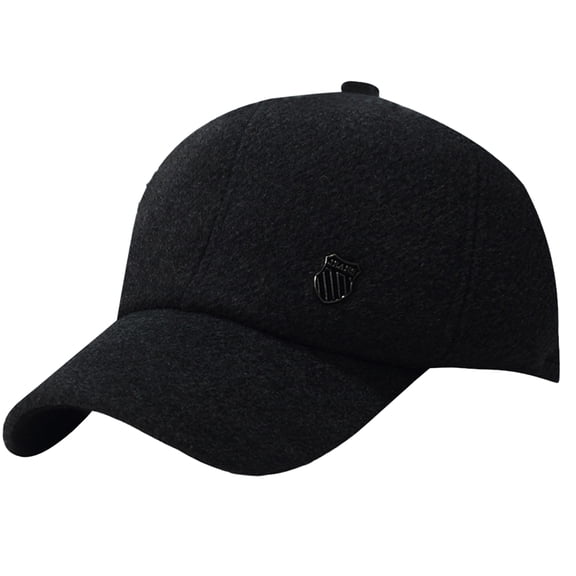 Men Winter Baseball Hat Long Brim Solid Color Windproof Cold Resistant Ear Protection With Earflap Cold Weather Father Outdoor Cap