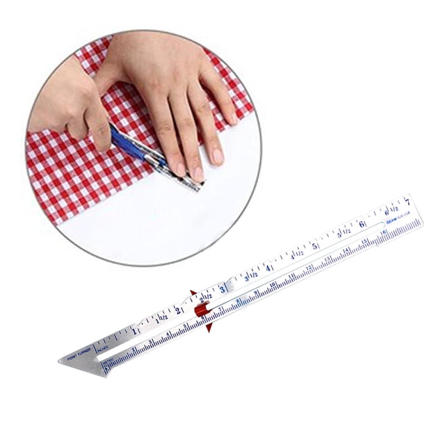 Calibrador de costura para , herramienta de calibre para tejer, regla de costura, punto giratorio, puntada de aluminio de 8 " dobladillos, manualidades, ado Plata Hugo Calibre de medida