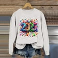 thumbnail image 2 of WEAIXIMIUNG Sweat-Shirt Bleu Marine pour Femmes Automne et Hiver Col Rond Manches Longues Sweat-Shirt Imprimé Pull de Noël, 2 of 4