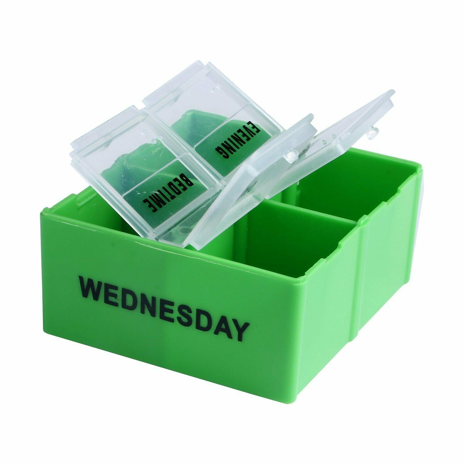 Fine Life Products 7-Day Color Coded 4 Dosage Deep Compartment Pill Organizer Great for Pills and Vitamins, Red Tray