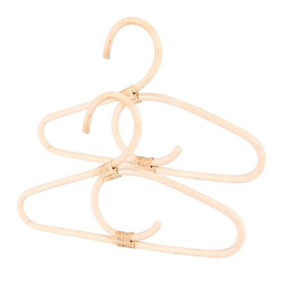 2 x Rattan Children Hanger-wood color