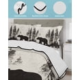 thumbnail image 4 of Quilts Twin Size, Black Bear Soft Comforter Bedding Set for Bed, Vintage Rustic Wildlife Forest Woodland Lightweight Quilted Bedspread with Pillow Cover(2 Pieces) for All Season, 68x86 Inch, 4 of 6