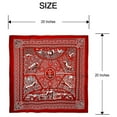 thumbnail image 5 of Neckerchief for Women - 100% Mulberry Silk Neck Scarf - Size: 21 x 21 Inches - Tribal Red, 5 of 5