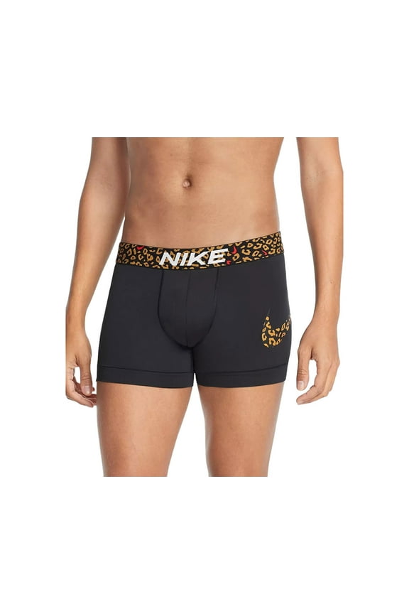 Sngl Trunk Essential Micro Mens Boxer Briefs Size L, Color: Leopard/Black