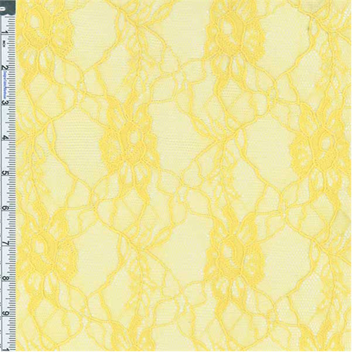 Yellow Floral Lace Knit, Fabric Sold By the Yard