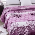 thumbnail image 3 of Lightweight Plush Fleece Super Soft Warm Cozy Throw Sofa Bed Couch Blanket (Queen Size 79 x 83"Purple Leaf), 3 of 4