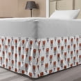 thumbnail image 1 of Love Bed Skirt, Repeated Pattern Image Heart-shaped Dreamcatchers Sketch on Plain Backdrop, Elastic Bedskirt Dust Ruffle Wrap Around for Bedding Decor, 4 Sizes, White and Multicolor, by Ambesonne, 1 of 2