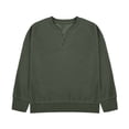 thumbnail image 2 of OGLCCG Boy's Waffle Long Sleeve Shirt Loose Fit V Neck Henley Shirts Casual Lightweight Comfort Oversized Tshirts for School 4-14 Years, 2 of 6