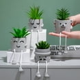 thumbnail image 3 of Nordic Hanging Feet Doll Plant Potted Animal  Desktop Cement Ornaments Indoor Courtyard Art Wall Desk Home Decor Flower Pot (Style 5), 3 of 7