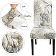 thumbnail image 2 of Printed Dining Room Chair Covers Set of 6, Stretch Kitchen Chair Covers Washable Parsons Chair Slipcover Removable Dining Chair Protectors for Hotel,Ceremony(Flower Pattern3), 2 of 6