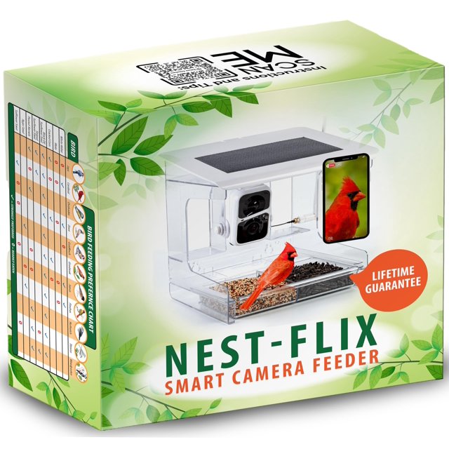 Comedero inteligente para pájaros Nature Anywhere Nest-Flix con cámara tamaño XL