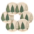 thumbnail image 7 of Yayeee 6 PCS Drink Coasters with Holder Set Woven Absorbent Round Tabletop Hot Pad, Hand Drawn Christmas Stars, 7 of 7