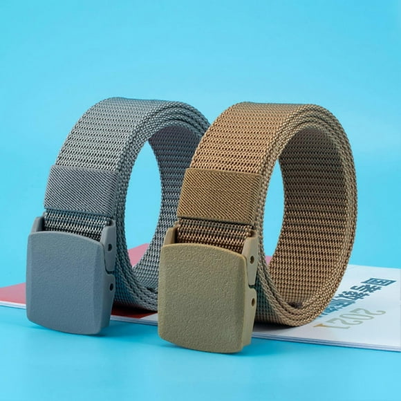Men's Casual Nylon Belt Decorative Wild Waistband with Smooth Closure Buckle for Jeans Pants Shorts