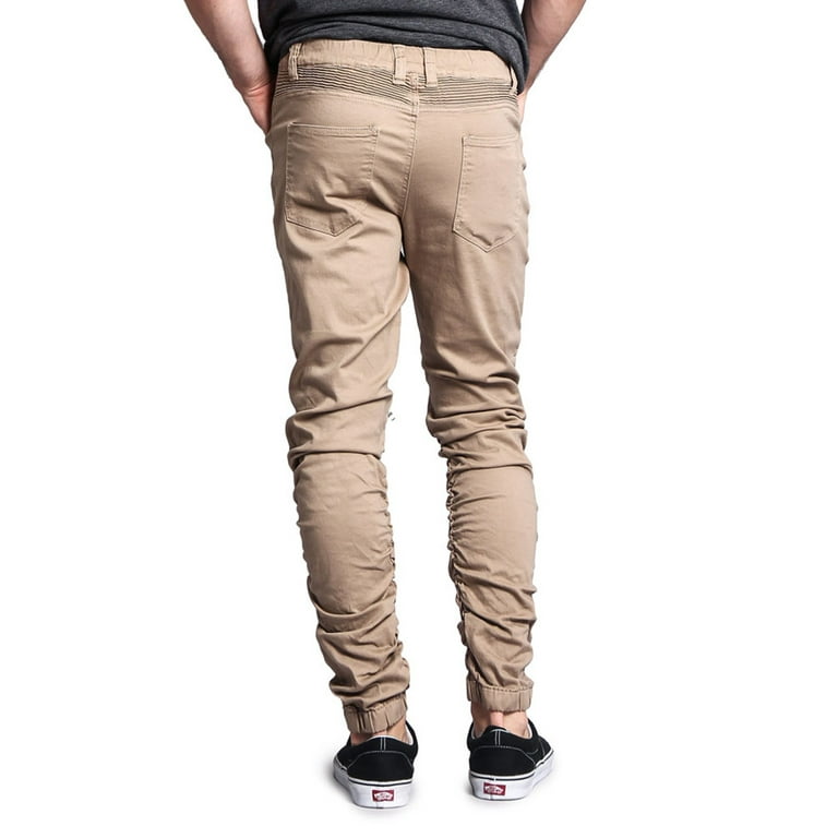 Victorious Men's Scrunch Stacked Biker Twill Jogger Pants Victorious Men's Scrunch Stacked Biker Twill Jogger Pants