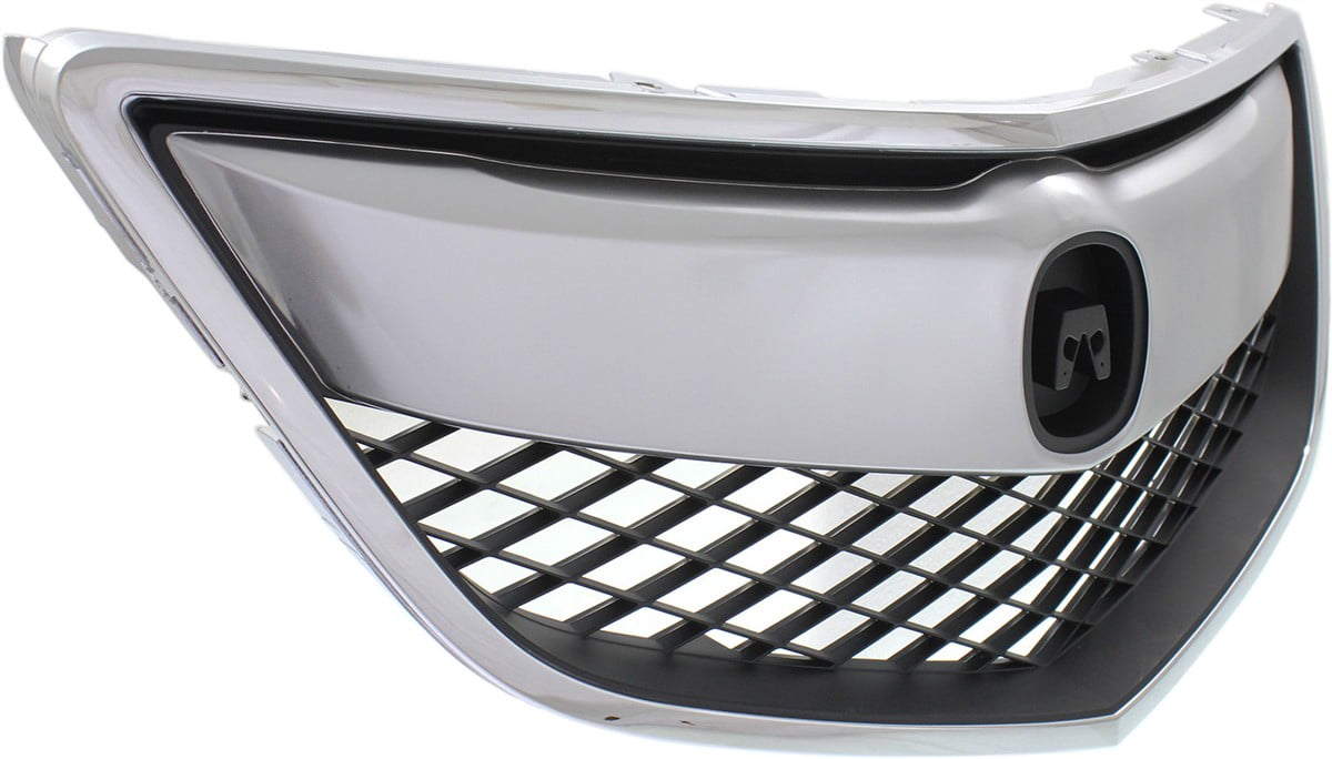 Grille Assembly Compatible With 2013-2015 Acura RDX Chrome Shell with Painted Black Insert