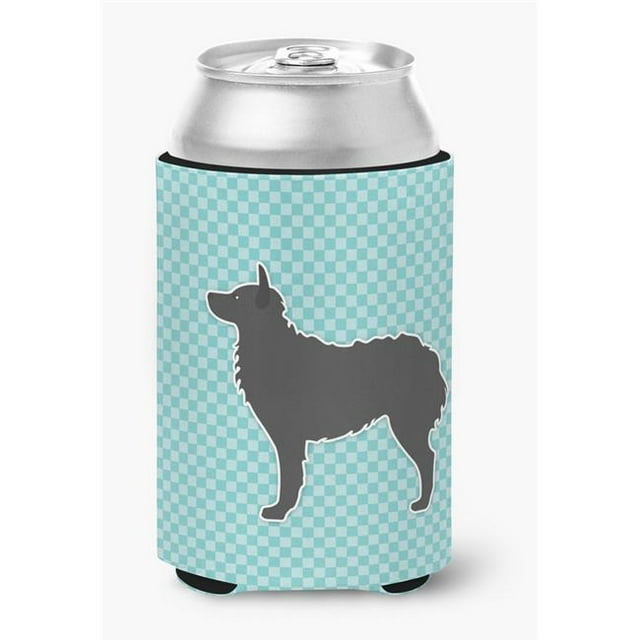 Croatian Sheepdog Checkerboard Blue Can or Bottle Hugger