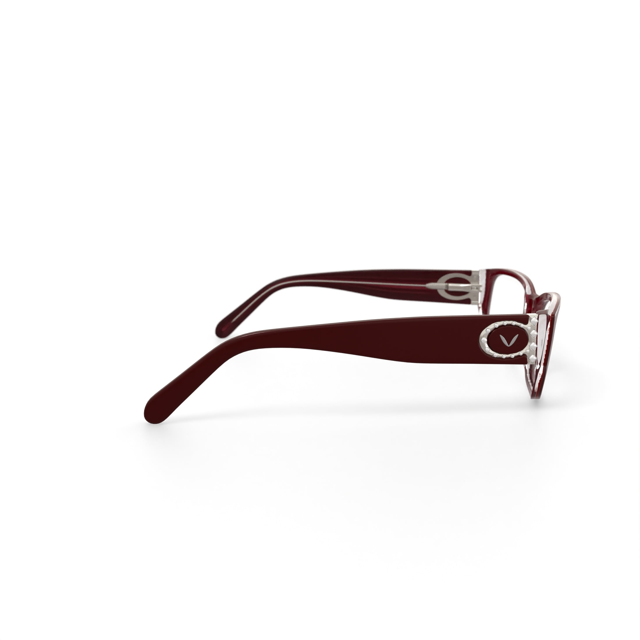Vendela Women's V1001 Rectangular Prescription Eyeglasses with Case, Cherry Red