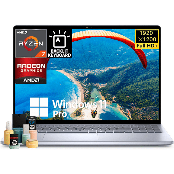 Dell Inspiron 16 5645 Laptop Computer, 16" FHD 300-Nits Display, AMD Ryzen 7-8840U(Beats i7-1355U), 16 GB DDR5, 1 TB SSD, Copilot AI, Backlit KB, Fingerprint, Wi-Fi 6E, Windows 11 Pro