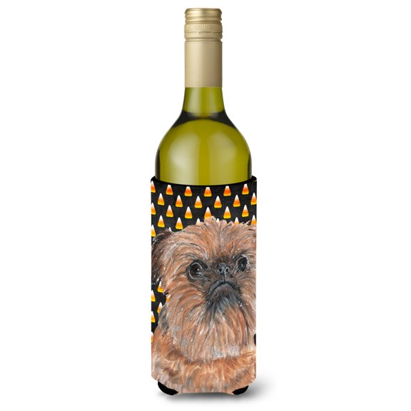 Brussels Griffon  Candy Corn Halloween Wine Bottle Hugger