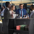 thumbnail image 6 of WAASOSCON Portable Bar Table & Home Bar Unit 3-Tier, 41.7x43.7x17.5 Inch Mobile Bartending Station with Lockable Wheels for Events, Catering Services & Outdoor Gatherings, 6 of 9