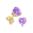 thumbnail image 2 of Timeless Classics Heart Shape Amethyst Stud Earrings in 14K Yellow Gold - 5MM, 2 of 5