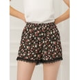 thumbnail image 2 of INSPIRE CHIC Shorts à Taille Élastique avec Dentelle Imprimée Florale pour Femmes, 2 of 6