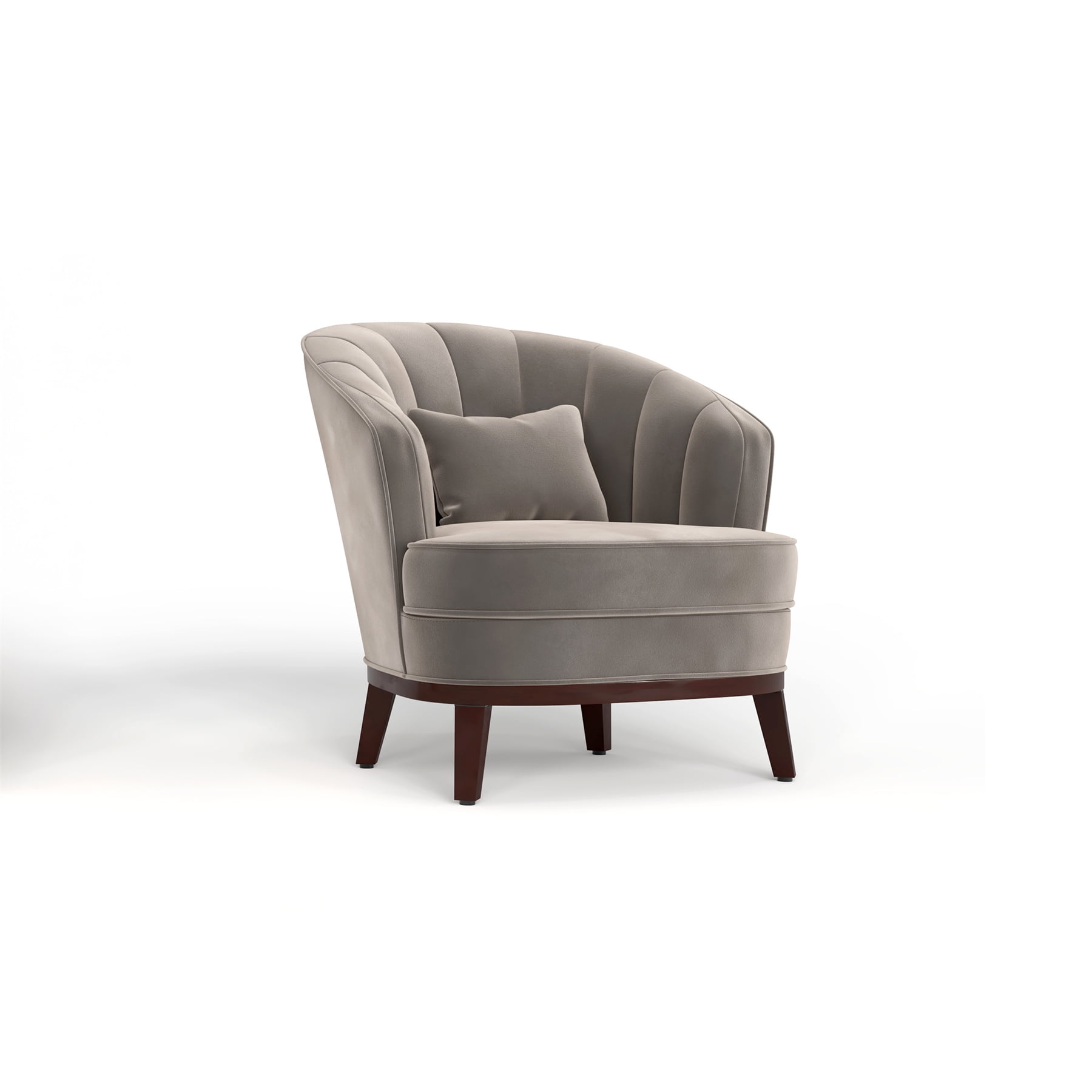 Ava Upholstered Barrel Accent Chair, Grey