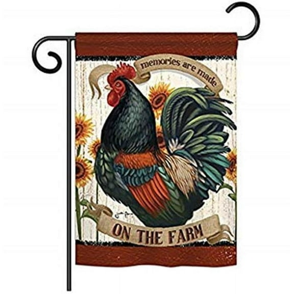 Breeze Decor BD-FA-G-110116-IP-BO-D-US18-WA 13 x 18.5 in. Memories on the Farm Nature Animals Impressions Decorative Vertical Double Sided Garden Flag