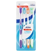Aim White & Clean Soft Toothbrush, 4 count