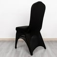 thumbnail image 4 of BalsaCircle Black Fitted Spandex 3-Way Open Arch Stretchable Banquet Chair Cover Party Events Decorations Supplies, 4 of 8