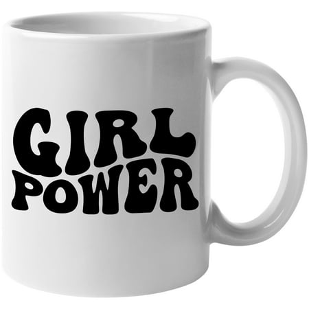 

Girl Power Groovy Retro Wavy Text Merch Gift White 11oz Ceramic Mug