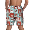 thumbnail image 2 of Haiem Warm Christmas Memories Mens Swim Trunks with Compression Liner 2 in 1 Swimming Shorts Stretch Swimwear Quick Dry,Board Shorts-3X-Large, 2 of 9