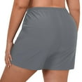 thumbnail image 4 of KONDYS Women Plus Size High Waist Bikini Bottoms Swim Briefs Beach Shorts Ruched Bottom High Cut Swim Bottom Full Coverage Swimsuit Bottom Sports Yoga Shorts Swimbottom Beautiful Women's Swimwear, 4 of 7