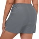 thumbnail image 3 of Prolriy - Bañador corto para mujer, talla grande, cintura alta, tipo slip de playa, fruncido, corte alto, cobertura completa, para yoga, deportivo, color gris, talla XL, 3 of 7