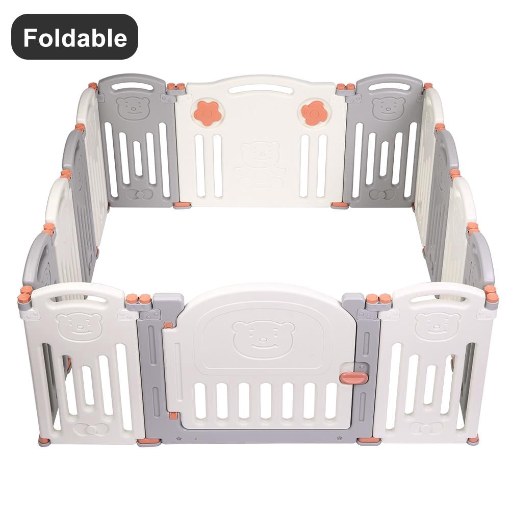 playpen grey and white