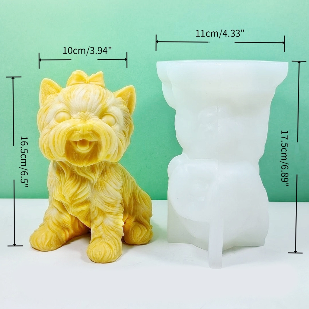 WINDLAND Little Dog Decoration Candle Silicone Mold Epoxy Sitting Dog Candle Silicone Mold DIY Ornament Jewelry Making Tool